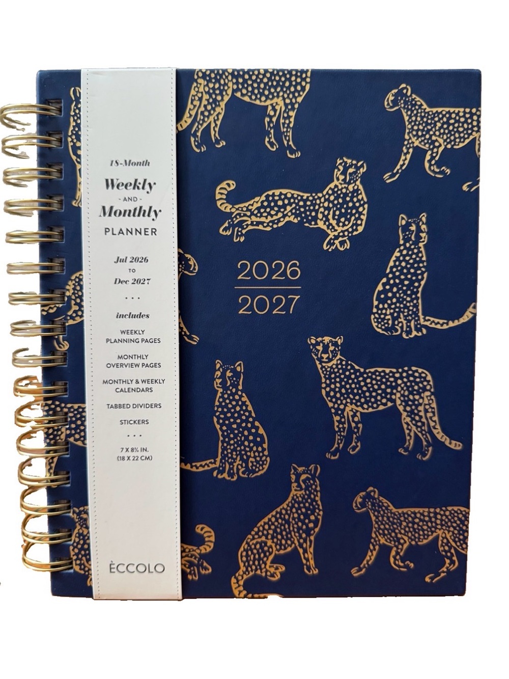 Eccolo Planner 2026- 2027 18-Month Weekly & Monthly Planner Hard Cover 8x7.5”